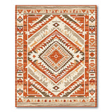 Brown and Tan Southwestern Southwestern Geometric Diamond Area Rug