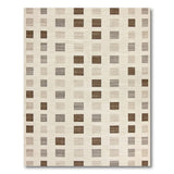 Beige Neutral Geometric Grid Area Rug