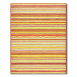 Bold Red Yellow Striped Woven Area Rug