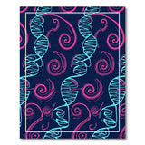 ODIKA Washable Modern Abstract DNA Helix Area Rug - Low Pile Non-Slip Navy Blue & Pink