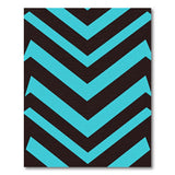 Teal Chevron Geometric Area Rug on Black