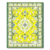 Traditional Persian Yellow Vibrant Yellow Persian Floral Area Rug