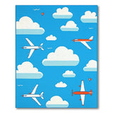 Pixel Airplane Cloud Sky Kids Rug
