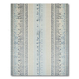 Blue Teal Ombre Leaf Boho Area Rug