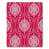 Red Traditional Persian Area Rug with Ornate White Motifs