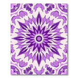 Purple Mandala Floral Area Rug with Hearts Butterflies