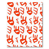Playful Red Handprint Area Rug