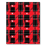 Bold Red Black Star Grid Area Rug