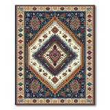 Navy Diamond Medallion Southwestern Area Rug