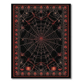 Spider Web Halloween Area Rug with Pumpkins
