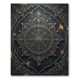 Ornate Silver Mandala Persian Rug