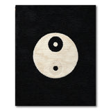 Yin Yang Black Shag Area Rug