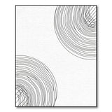 Black White Concentric Circles Geometric Area Rug