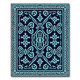 Teal on Navy Traditional Persian Area Rug
