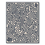 Heritage Tribal Maze Area Rug - Black White