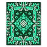 Elegant Teal Floral Medallion Persian Rug
