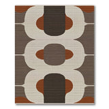 Geometric Modern Oval Area Rug in Brown Terracotta