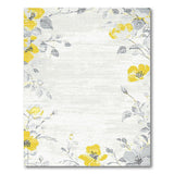 Vintage Yellow Floral Grey Area Rug