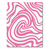 Abstract Area Pink Wavy Pink Abstract Area Rug