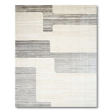 Modern Grey Geometric Stripe Area Rug