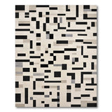 ODIKA Washable Abstract Geometric Grid Area Rug - Modern Low Pile Non-Slip Carpet