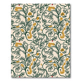 Whimsical Vine Floral Bunny Pattern Rug