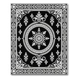 Black and White Black White Ornate Persian Medallion Rug