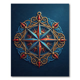 Ornate Nautical Compass Rose Area Rug
