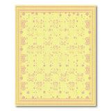 Yellow Area Rug with Intricate Pink Borders
