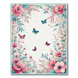 Pink Pink Peony Butterfly Floral Area Rug