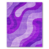 Purple Purple Abstract Wave Area Rug