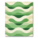 Layered Green Waves Geometric Area Rug