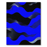 Geometric Modern Wavy Blue Geometric Area Rug