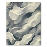Geometric Modern Wavy Black White Abstract Area Rug