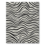 Black and White Black White Wavy Stripe Area Rug