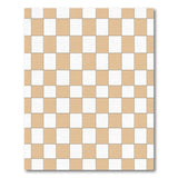 Beige White Checkered Geometric Area Rug