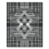 Modern Black White Geometric Plaid Rug