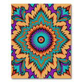 Vibrant Teal Orange Purple Mandala Area Rug