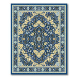 Blue and Teal Navy Blue Traditional Persian Area Rug