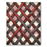 Distressed Red Woven Basketweave Area Rug