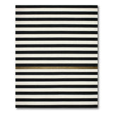 Bold Black White Striped Area Rug with Gold Accents