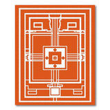 Bold Orange Geometric Modern Area Rug