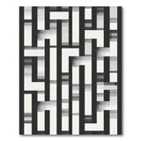 Black and White Black White Maze Geometric Area Rug
