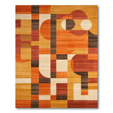 ODIKA Washable Mid-Century Modern Geometric Area Rug - Non-Slip Low Pile