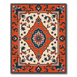 Multi-color and Patterns Vibrant Orange Persian Medallion Area Rug