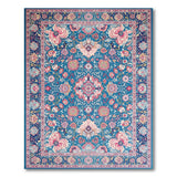 Blue and Teal Persian Floral Medallion Area Rug