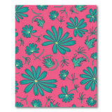 Vibrant Teal Flowers on Hot Pink Area Rug
