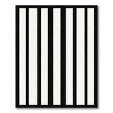 Bold Black White Vertical Bar Stripe Area Rug