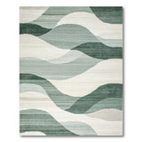 Abstract Teal Wave Area Rug