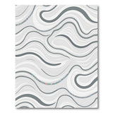 Grey Abstract Wave Area Rug with Mosaic Accents